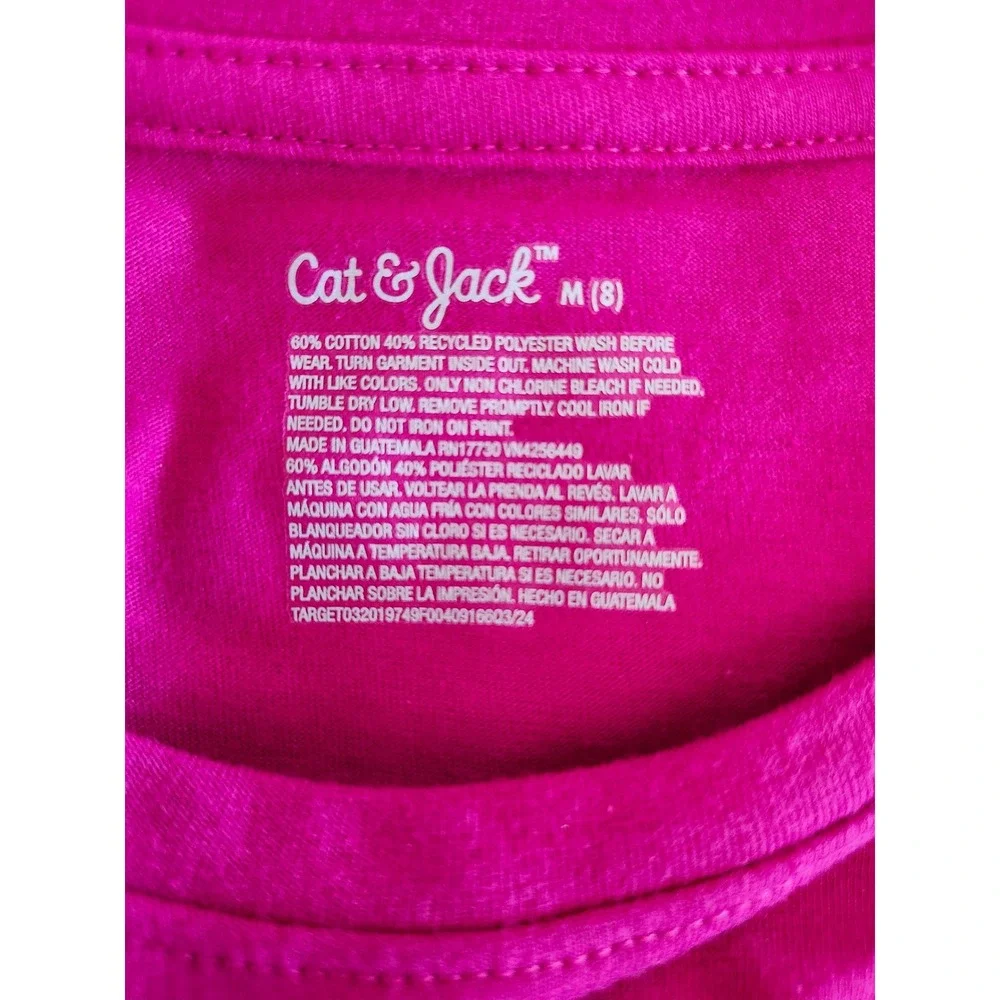 Cat &‎ Jack Girls 3 Tops Bundle T-Shirts Magenta Gray Lavender Size Medium 8 NWT